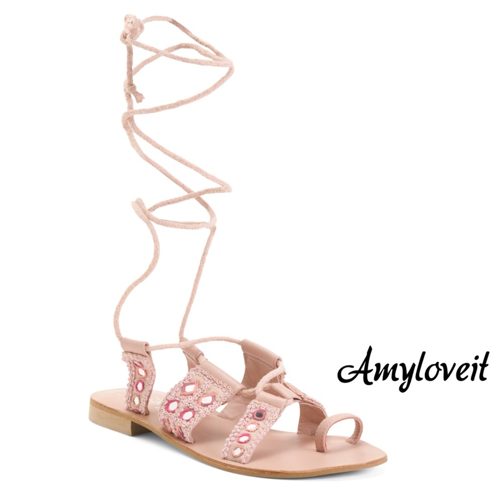Free People Leather Mantra Mirror Sandals